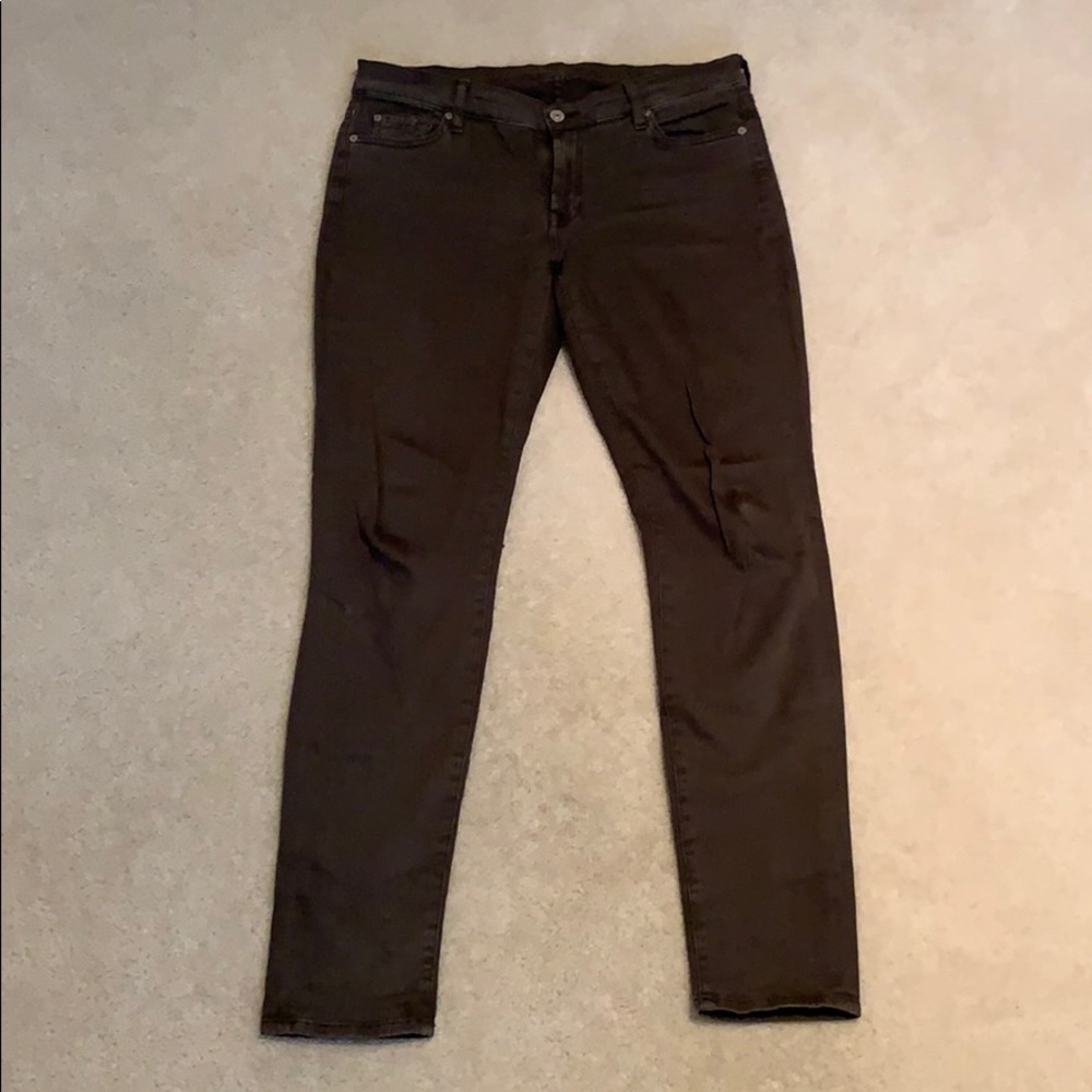 7 Seven for all Mankind Olive Skinny Jeans 32